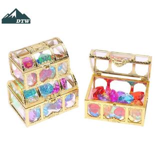 DTW 1 Bộ Trẻ Em DIY Phụ Kiện Hộp Pha Lê Kho Báu Đồ Chơi Trẻ Em Acrylic Nhiều Màu Sắc Kim Cương Đá Quý Nhựa Lớn Trang Sức Thể Thao