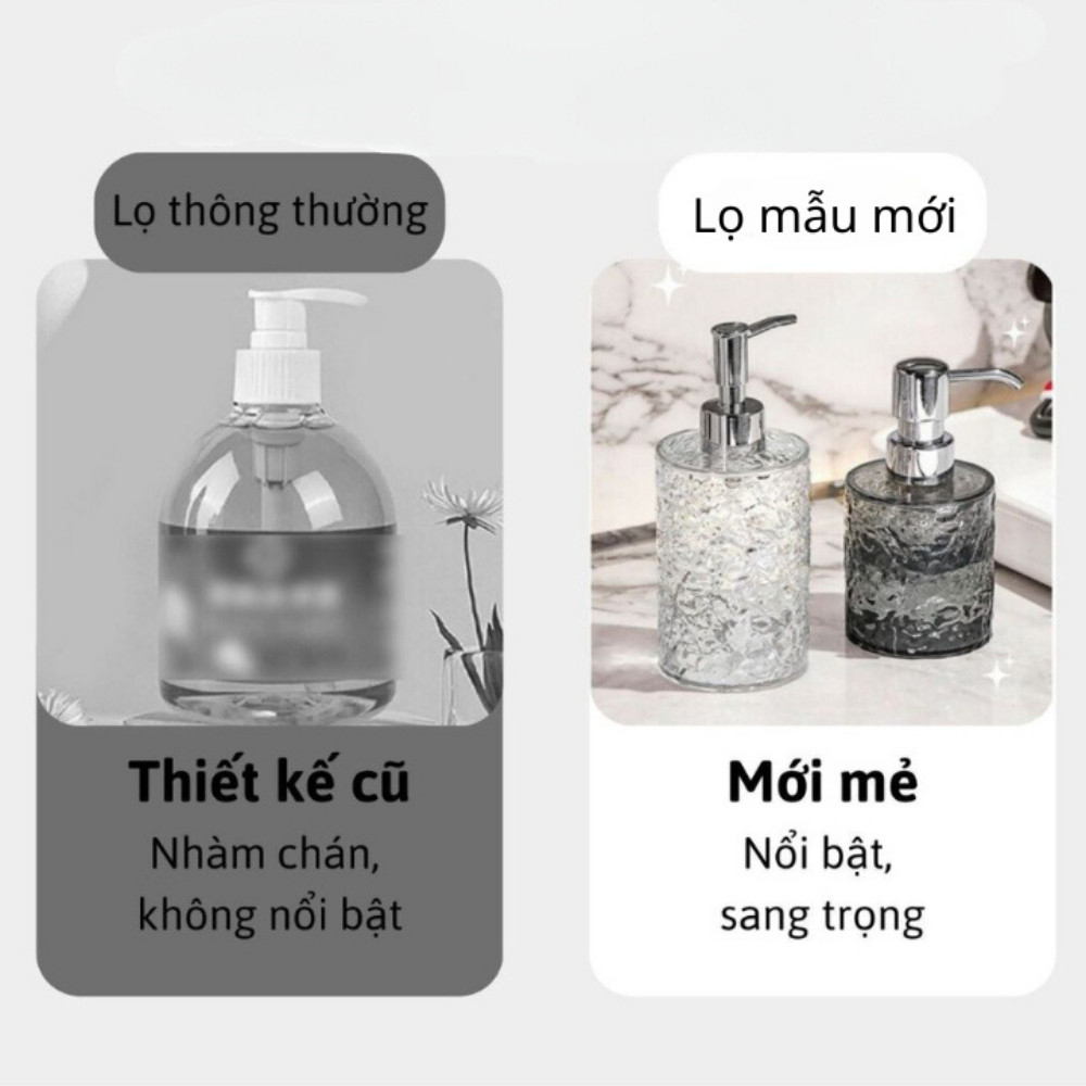 Chai Chiết Dầu Gội Vân Kim Cương Sang Trọng, Bình Đựng Sữa Tắm Nước Rửa Tay PET Trong Suốt 300ml 400ml