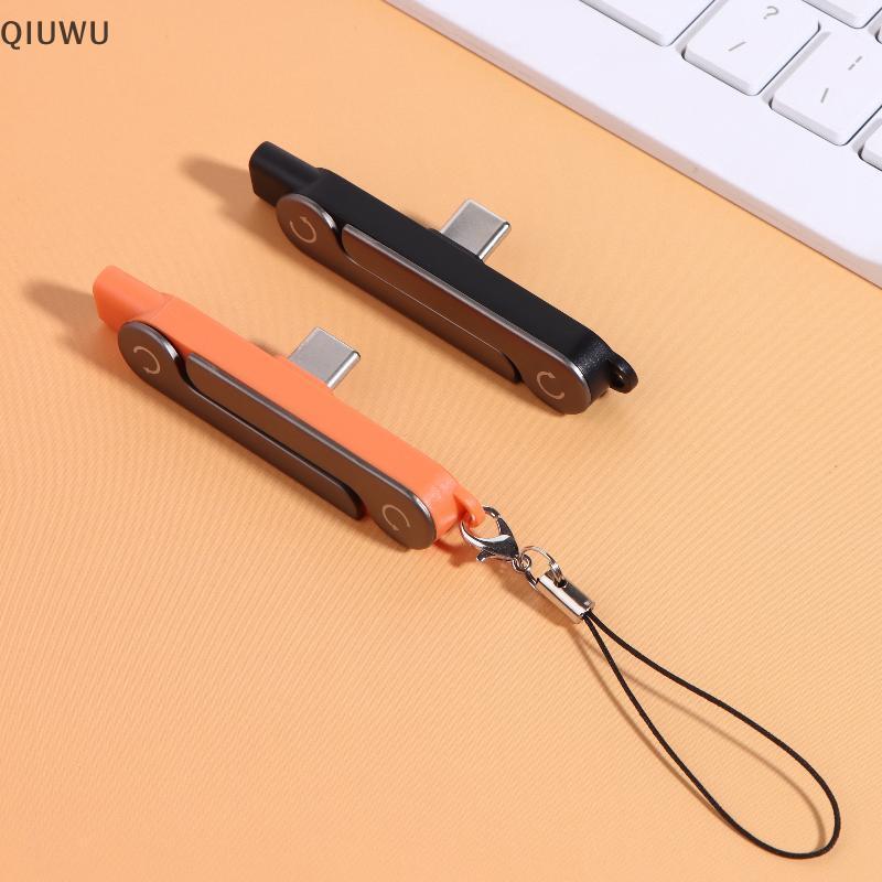 Bộ chuyển đổi QIUWU 240W Type C 2 In1 hỗ trợ sạc nhanh và đồng bộ hóa dữ liệu với giá đỡ tích hợp cho cuộc gọi Video và phim.