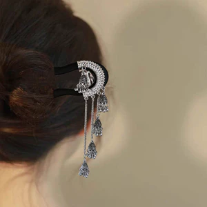 WHX-New Phong Cách Trung Quốc Chuông Tua Rua Kẹp Tóc Gỗ Đàn Hương Kẹp Tóc Mũ Đội Đầu Cổ Hanfu Phụ Kiện Tóc Phụ Kiện