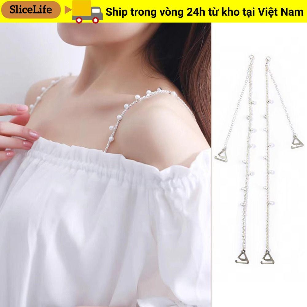 Dây đeo áo ngực SLICELLIFE, Dây đeo vai đồ lót vai gợi cảm có thể tháo rời, Áo ngực trang trí có thể điều chỉnh chống trượt thanh lịch