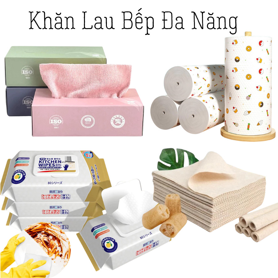 Hộp 20 Khăn Lau Đa Năng HomeMate, Khăn Lau Bếp Siêu Thấm Hút Tái Sử Dụng Không Rụng Lông