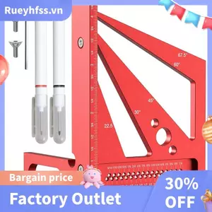 Thước đo đa góc 3D với 2 bút, Vuông chế biến gỗ bằng hợp kim nhôm 22,5-90 độ, Thước dây vẽ