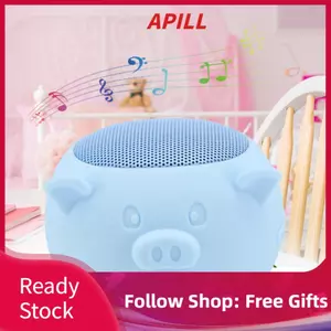 apill Gatams Loa không dây Mini Máy nghe nhạc cầm tay Silicone Mic tích hợp cho gia đình (Màu xanh da trời)