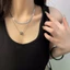 Khối Đường Xếp Chồng Thép Titan Rắn Xương Dây Chuyền Vòng Cổ Nữ Mùa Xuân Phong Cách Mới ins Niche Thiết Kế Hip Hop Xương Đòn Dây Xích Phụ Kiện GPCB
