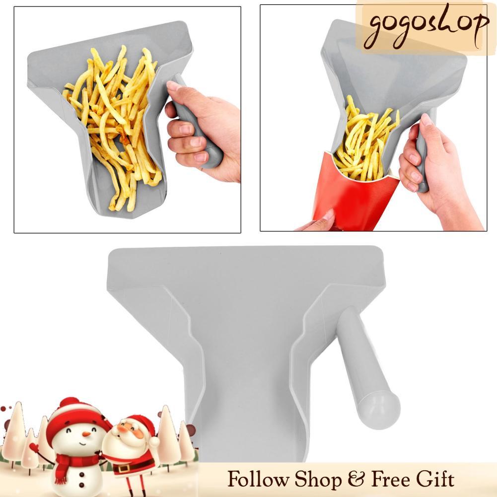 Gogoshopp Pssopp French Fry Bagger Scoop Dụng cụ đổ đầy nhanh đa năng Dụng cụ xúc tiện ích thương mại cho thực phẩm Khoai tây chiên Đồ ăn nhẹ Món tráng miệng (Tay cầm kép)