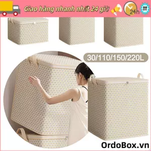 Túi đựng chăn bông ORDOBOX, có thể gập lại có tay cầm Hộp đựng quần áo, Hộp đựng quần áo di động chống bụi dung tích lớn cho gia đình