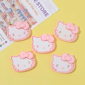 Set Charm Đầu Mèo Hello Kitty Hồng Phấn Size To 31 x 26 mm 🎀 Phụ Kiện Gắn Dép Style Cute Ngọt Ngào Phong Cách Hàn Quốc