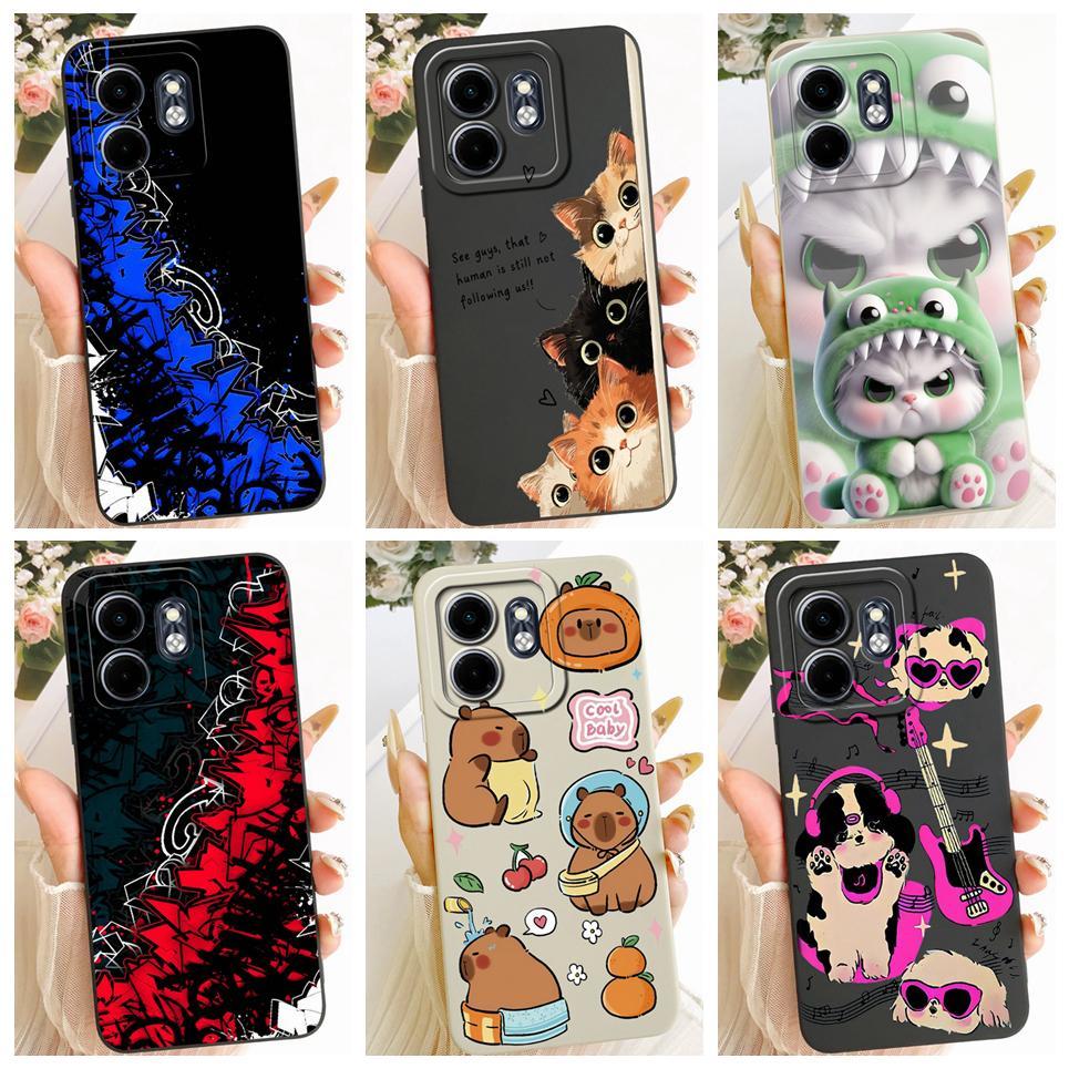 Dành Cho Infinix Hot 50i X6531 Smart 9 9HD Ốp Điện Thoại Mèo Dễ Thương Mát Hoạt Hình Tranh Trường Hợp Chống Sốc Silicon Lỏng Vỏ Mềm