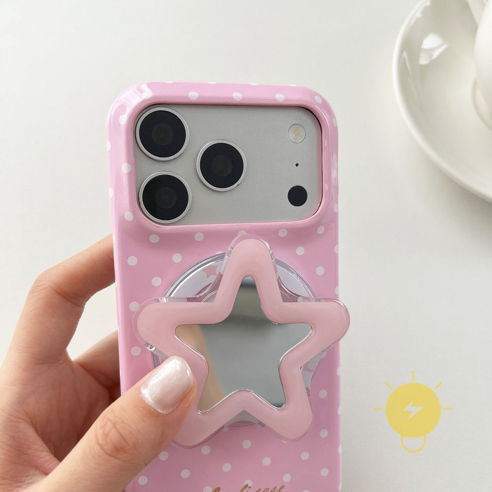 Phone Case For iPhone 17 Pro Max 16 15 14 13 with Griptok TPU Magnetic Polka Dot with Griptok Polka Dot Aesthetic Korean Cute
