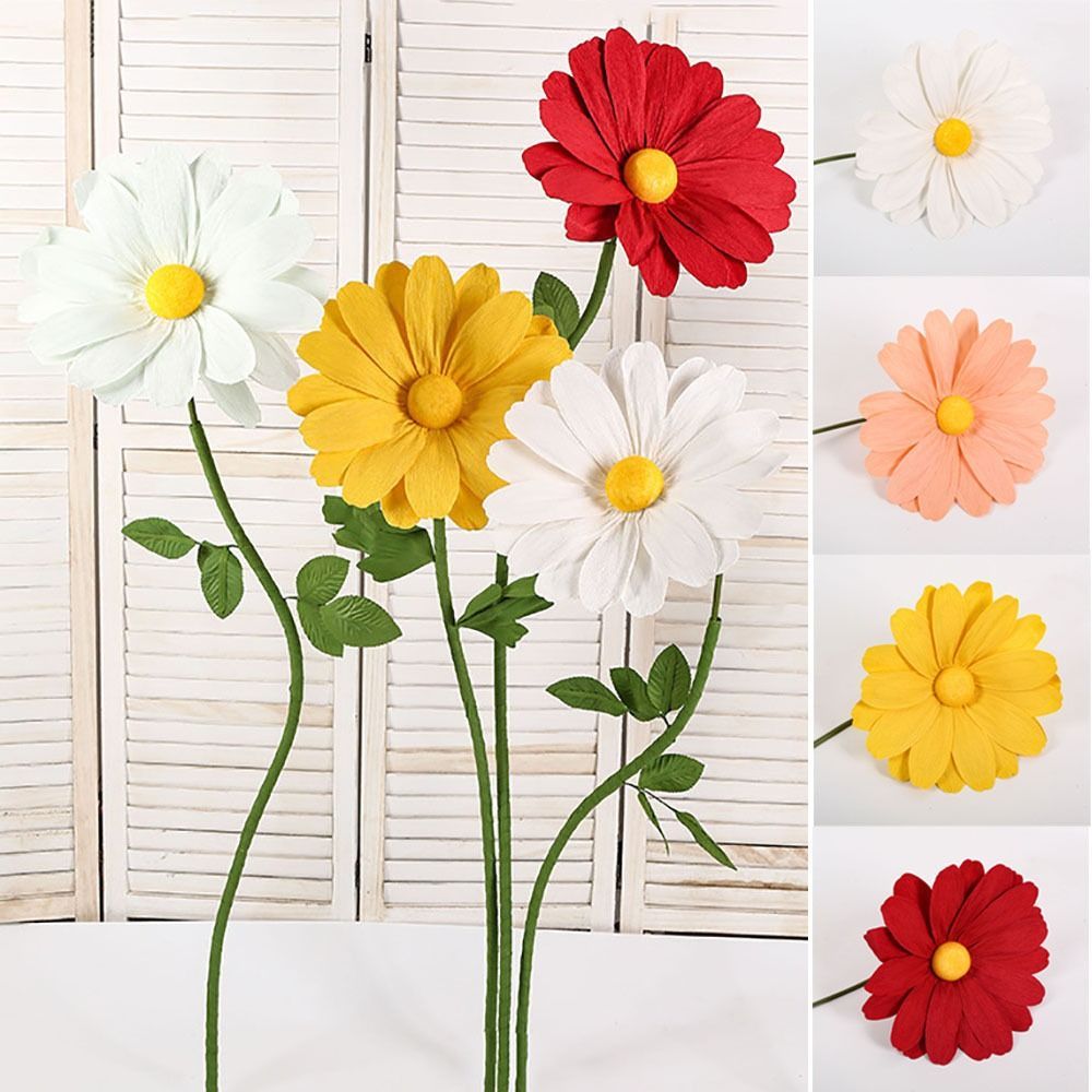 Hoa Cúc SAIA, 30cm Daisy Giant Paper Daisy, Giấy Nhăn Handmade Lớn Nhân Tạo Hoa Màn Hình Hiển Thị Cửa Sổ