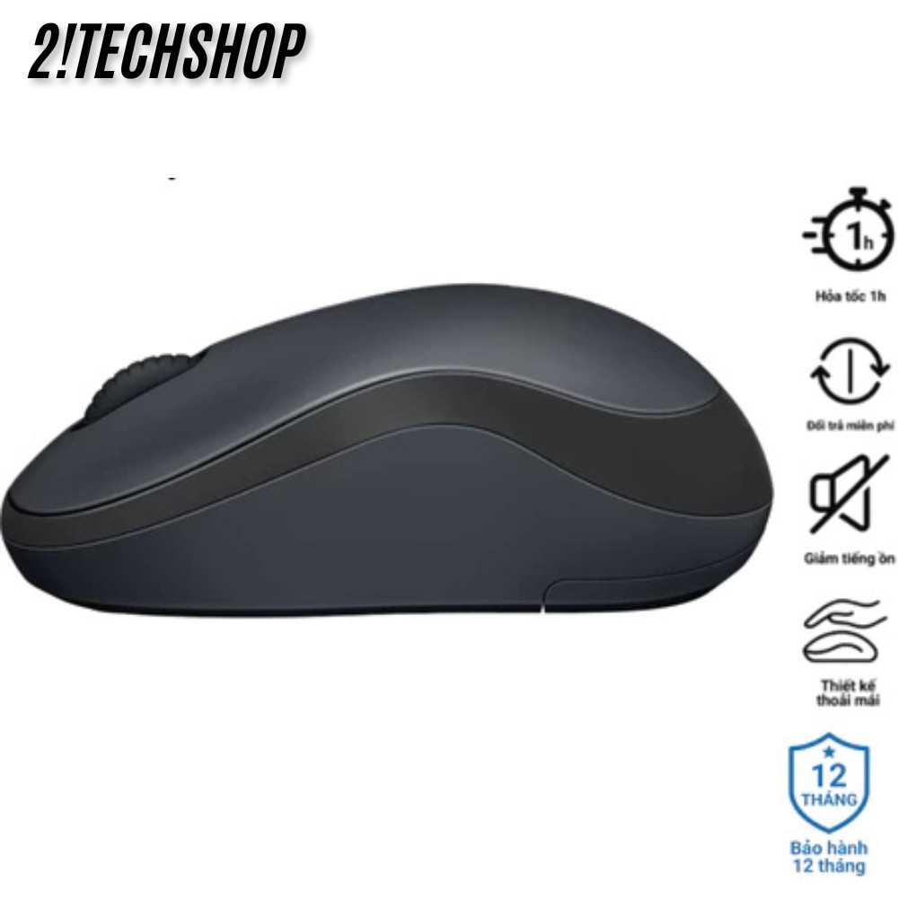 Chuột Không Dây Ateck M220 Silent Màu Đen - Giảm Ồn 90%, Kết Nối USB + Bluetooh, tặng pin, BH 6T