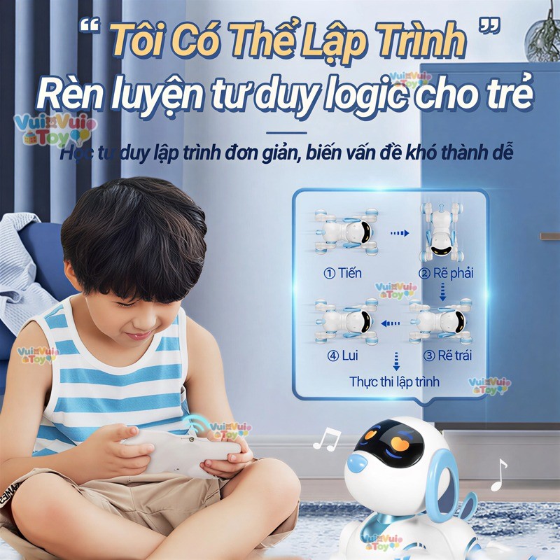 Robot Chó/Mèo Điều Khiển Lập Trình - Đồ Chơi Giáo Dục Sớm & Bạn Đồng Hành Học Tập Cho Bé
