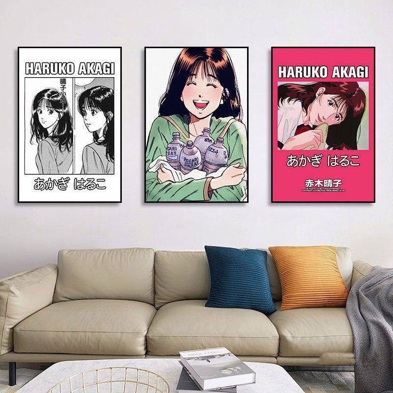 Akagi Haruko Canvas Poster Slam Dunk Anime Không Khung Chống Thấm Nước HD In Nghệ Thuật Treo Tường Cho Phòng Ngủ Trang Trí Nhà