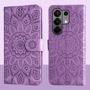 Ví Da Từ Tính Flip Case Cho Tecno Camon 50 Pro Ultra 5G 4G CN5 CN5c CN7c Vỏ Điện Thoại Hoa Hướng Dương Nổi