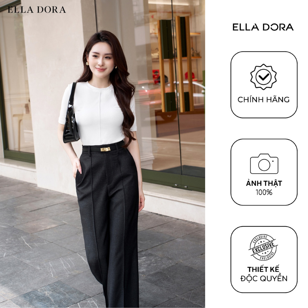 Quần ống loe ELLA DORA thiết kế  mí gân nổi phong cách sang trọng trhanh lịch mặc 4 mùa [Q42]
