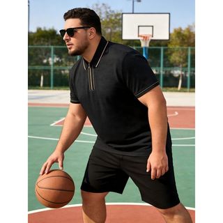 Plus Size 100-180KG Nam Zip Up Thoáng Khí Mùa Hè Oversize Áo Sơ Mi Polo