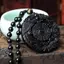 Dây chuyền đá obsidian tự nhiên khắc rồng và phượng hoàng, bùa hộ mệnh Bagua dành cho nữ