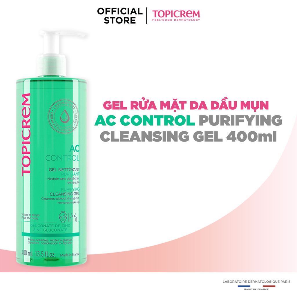 [Combo làm sạch AC Control 400ml] Combo tẩy trang và rửa mặt AC Control Purifying Micellar Water và Cleansing Gel 400ml