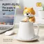 Quạt điện hoạt hình Puppy Treo dụng cụ làm mát Quạt cầm tay di động Mì làm mát bằng nước Quạt hiện vật treo trên cốc