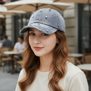 Mũ bóng chày đính đá đầy đủ NEDFSQM, Mũ bóng chày bằng vải Cotton đầy màu sắc sáng tạo, Màu trơn đa năng Hàn Quốc Thiết kế đau khổ Mũ chống nắng nam giới