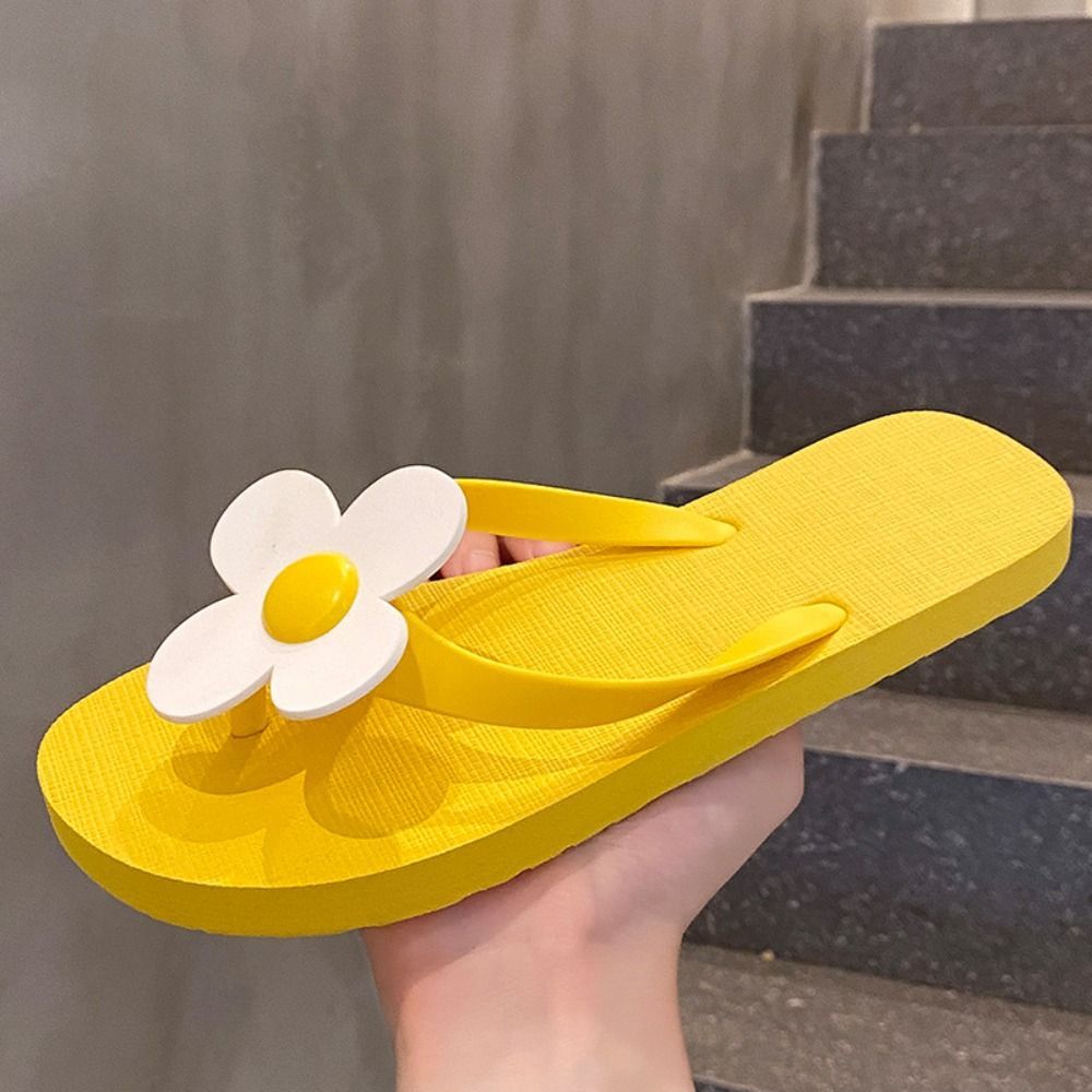 Giày xỏ ngón nữ HOBBYIN, Dép đế mềm đa năng thông thường đế mềm, Dép đi biển mùa hè hướng dương nhẹ chống trượt phong cách ngoài trời trong nhà