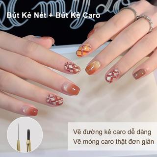 Miss Gooey Dây Vẽ Lưới Họa Tiết, Dụng Cụ Làm Móng Tay Nghệ Thuật, Bút Vuông Vẽ Hoa Chi Tiết, Móc Cạnh, Pha Trộn