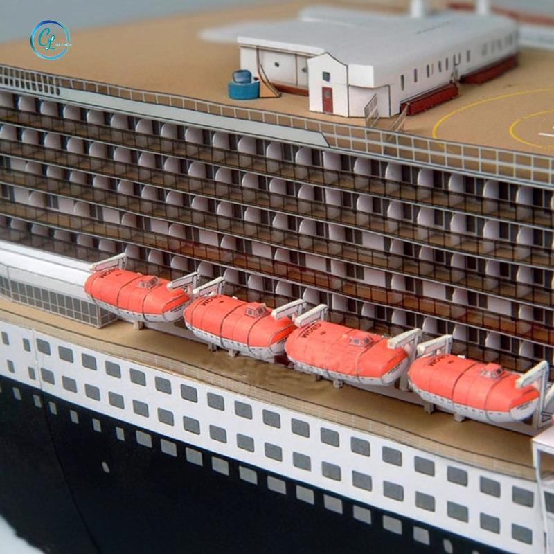 Mô hình tàu chi tiết 1: 400 Máy hấp tỷ lệ RMS Queen 2 Liner Bộ giấy chưa lắp ráp Papercraft