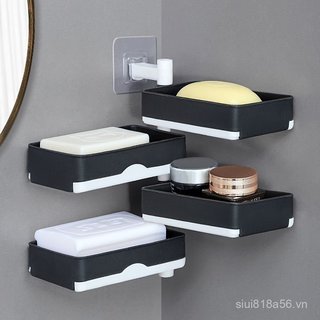 [Hộp Xà Phòng Xoay Nhà Vệ Sinh Phòng Tắm Treo Tường Hộp Xà Phòng Thoát Nước Hộ Gia Đình Không Đục Lỗ Sáng Tạo Giá Để Đồ L7ED