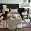 Bộ chăn ga gối 4 món chất liệu Tencel cao cấp MemminbeddingLuxury hoạ tiết basic sang trọng, độ thoáng mát cao