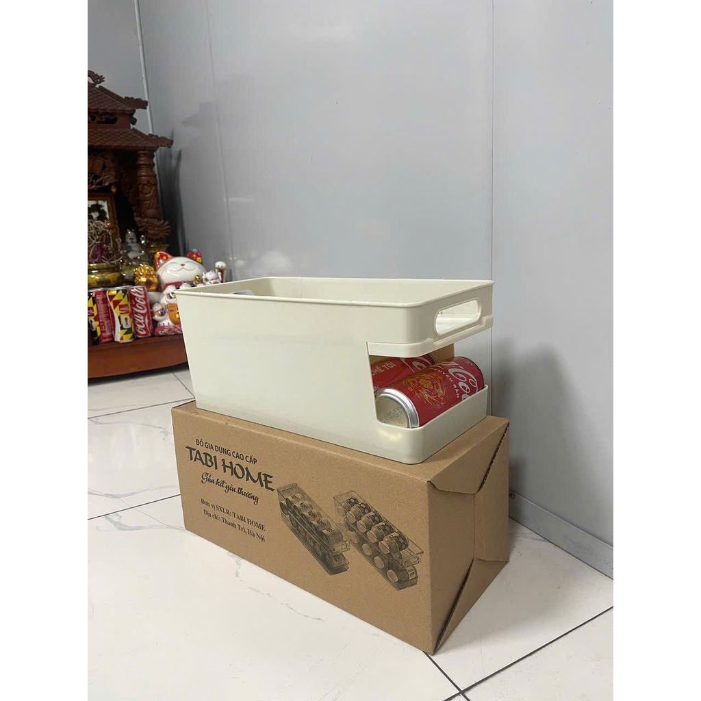 Khay Hộp Đựng Bia,  Nước Ngọt Trong Tủ Lạnh, Trên Bàn 2 Tầng Điều Chỉnh Được Bề Ngang Voi Vuông AMIZIN