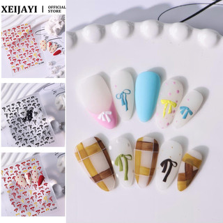 Móng Tay Nghệ Thuật Dopamine Nơ Miếng Dán Móng Tay 5D Nổi Nhiều Màu Sắc Ruy Băng Nơ Decal Trang Trí Móng Tay Dụng Cụ Làm Móng Tay Cho Tiệm Móng Tay