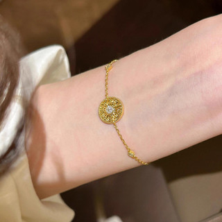 Vòng tay nữ Sunburst mặt trời, thiết kế vintage, lớp mặc tinh tế, có thể điều chỉnh