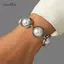 AqToCna Thời Trang Boho Vintage Tròn Vòng Tay Ngọc Trai Lắc Tay Cho Nữ Xanh Đỏ Hạt Vintage Bohemian Có Thể Điều Chỉnh Vòng Tay Trang Sức AqToCna