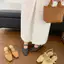 TT Mùa Hè 2026 Phong Cách Mới Dệt Rỗng Thoáng Khí Giày Sandal Flat Buckle Dây Đeo Thấp Gót Giày Nữ