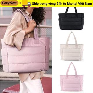 Túi xách COZYNEST Fluffy Puffer, Túi Tote nữ dung tích lớn, Túi đi lại thông thường đa năng dành cho công sở du lịch Cửa hàng phòng tập thể dục bãi biển