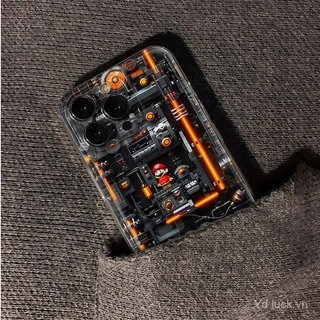 Ốp điện thoại trong suốt thời trang hợp thời trang màu đen mát mẻ Thích hợp cho iPhone 17promax / 15pro / 16 / 12 / 11pro / xsmax / 14pro / 13promax Vỏ chống va đập