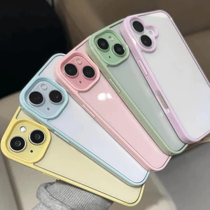 Ốp Lưng iPhone, Dành Cho iPhone 11 12 13 14 15 16 Pro Max Plus, Chất Liệu PC Cứng, Chống Sốc, Ốp Lưng Bảo Vệ, Màu Pastel Thời Trang, Ốp Điện Thoại Acrylic Trong Suốt
