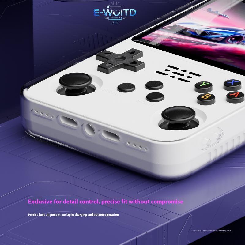 E-WOITD 1 Cái Trong Suốt Cầm Tay Chơi Game Vỏ Bảo Vệ Tích Hợp TPU Mềm Cho R36s Vỏ Bảo Vệ E-WOITD