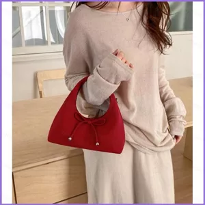 SQ11 Túi đeo dưới cánh tay Làm Đẹp Cao Cấp Mùa Xuân Mới Mờ Nơ Nách Túi Nhỏ Đơn Giản Thời Trang Túi