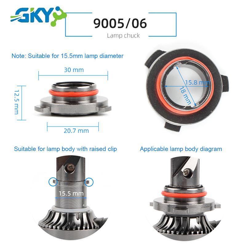 GKY Cho V7-9005 / 9006 / 9012 / H11 / H7 / H4 / H3 / H1 Đầu Giữ Đèn Kẹp Đèn LED Ô Tô Đế Bóng Đèn Bộ Chuyển Đổi Giá Đỡ GKY