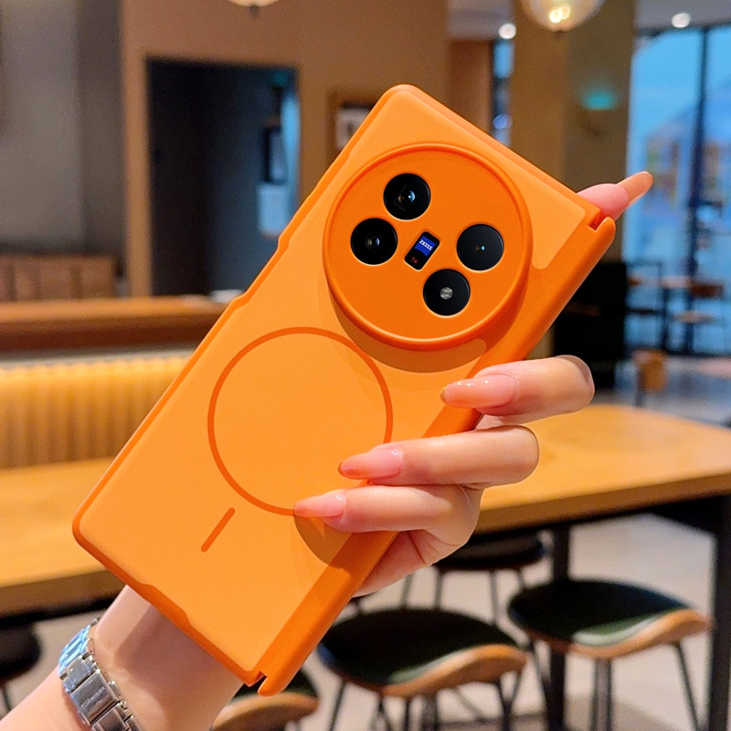 Mimi Tích Hợp Vòng Từ Tính Cứng Ốp Lưng Điện Thoại Vivo X Fold3 Pro X Fold5 Chống Vân Tay Matte PC Da Cảm Giác Bảo Vệ