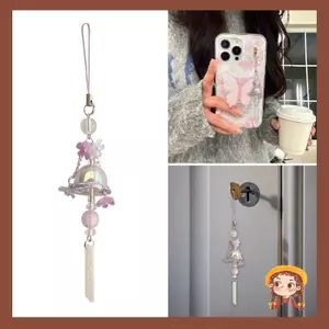 Mặt dây chuyền chuông gió Li Jellyfish quyến rũ điện thoại với hoa huệ thủy tinh của Thung lũng Thiết kế dành cho nữ hợp thời trang Sử dụng thông thường hàng ngày