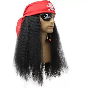 Cướp Biển Tóc Giả Nam Nữ Trang Phục Đen Xoăn Tóc cosplay Captain Caribbean Jack Mũ Cướp Biển 260504