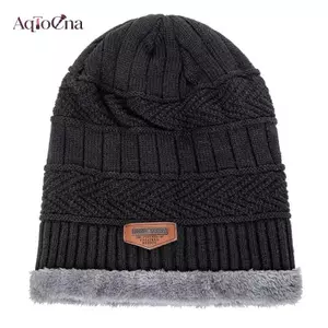 AqToCna Nam Mùa Đông Mũ Cotton Thiên Ấm Áp Beanies Mũ Thời Trang Unisex Mũ Dệt Kim AqToCna
