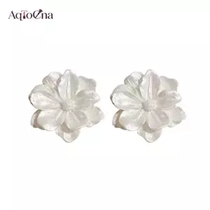 AqToCna Bông Tai Hoa Trắng Cho Nữ Bông Tai Hoa Hiện Đại Hàn Quốc Thanh Thiếu Niên Cô Gái Dự Tiệc Trang Sức Quà Tặng AqToCna