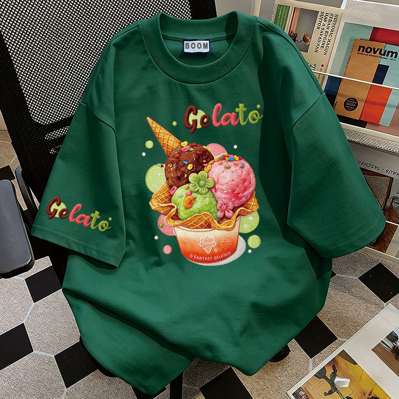 BOOM Áo thun nữ kiểu hàn quốc form rộng tay lỡ cổ tròn cotton Mát-Hè hot trend in cách dễ thương Áo phông form vừaV027