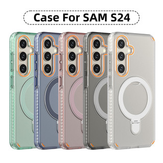 Sạc Không Dây Vòng Kim Loại Xoay Giá Đỡ Bảo Vệ Màn Hình TPU Chống Sốc Điện Thoại Cho Samsung S26 S25 S24 Plus Ultra