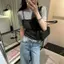 Thiết kế phiên bản Hàn Quốc Ôm hơn Áo thun ngắn tay giả hai mảnh thời trang-