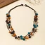 Vòng Cổ Hạt Gỗ SAIA, Phong Cách Bohemian Nhiều Màu Sắc Đính Hạt Trang Sức, Dân Tộc Retro Hạt Tròn Nhiều Lớp Vòng Cổ Trang Sức Nữ